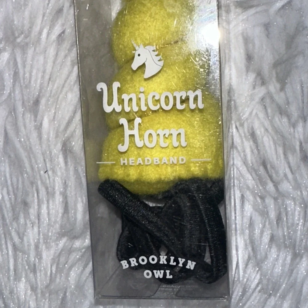 Brooklyn Owl Unicorn‎ Headband Horn Yellow Costume New